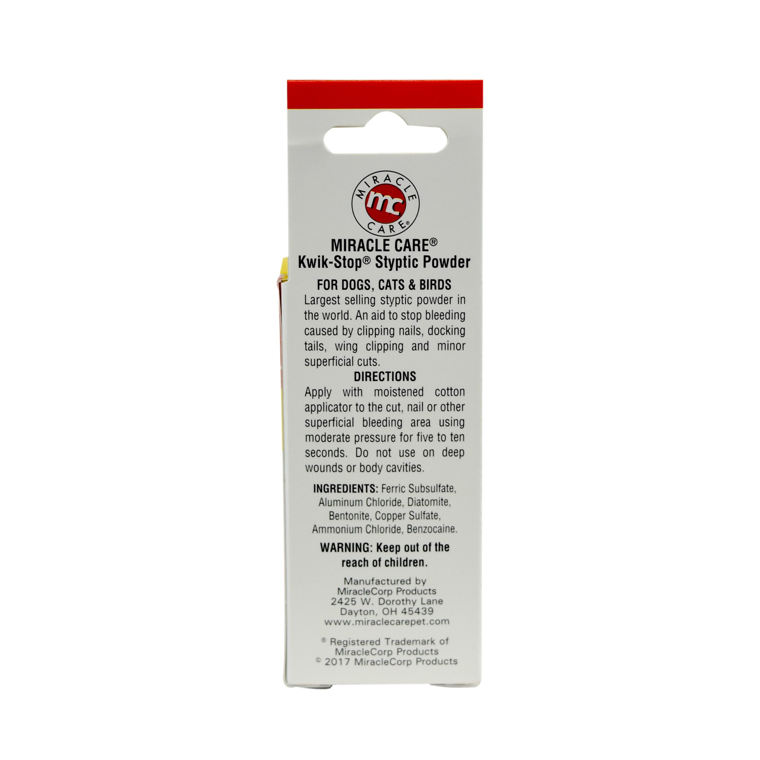 Kwik Stop Styptic Powder Miracle Care Pet Products