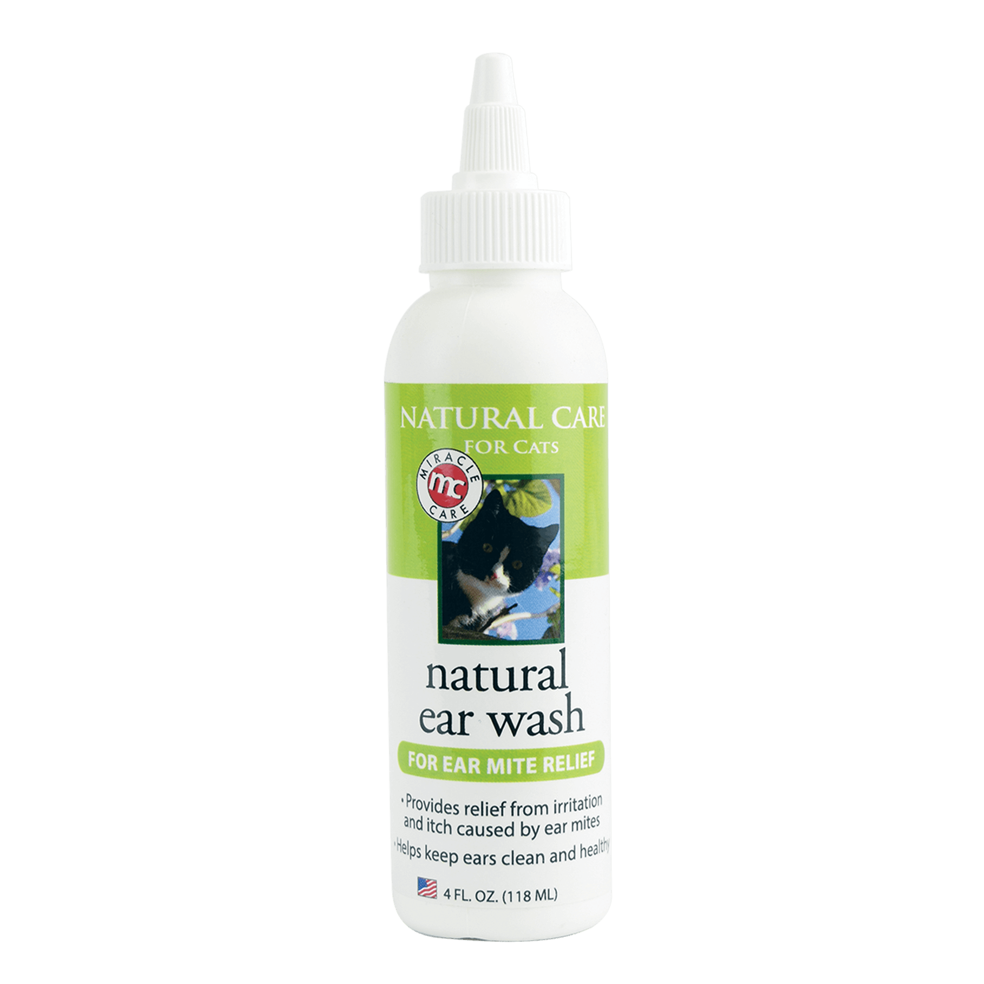 Natural Ear Wash Ear Mite Relief for Cats 4 oz.