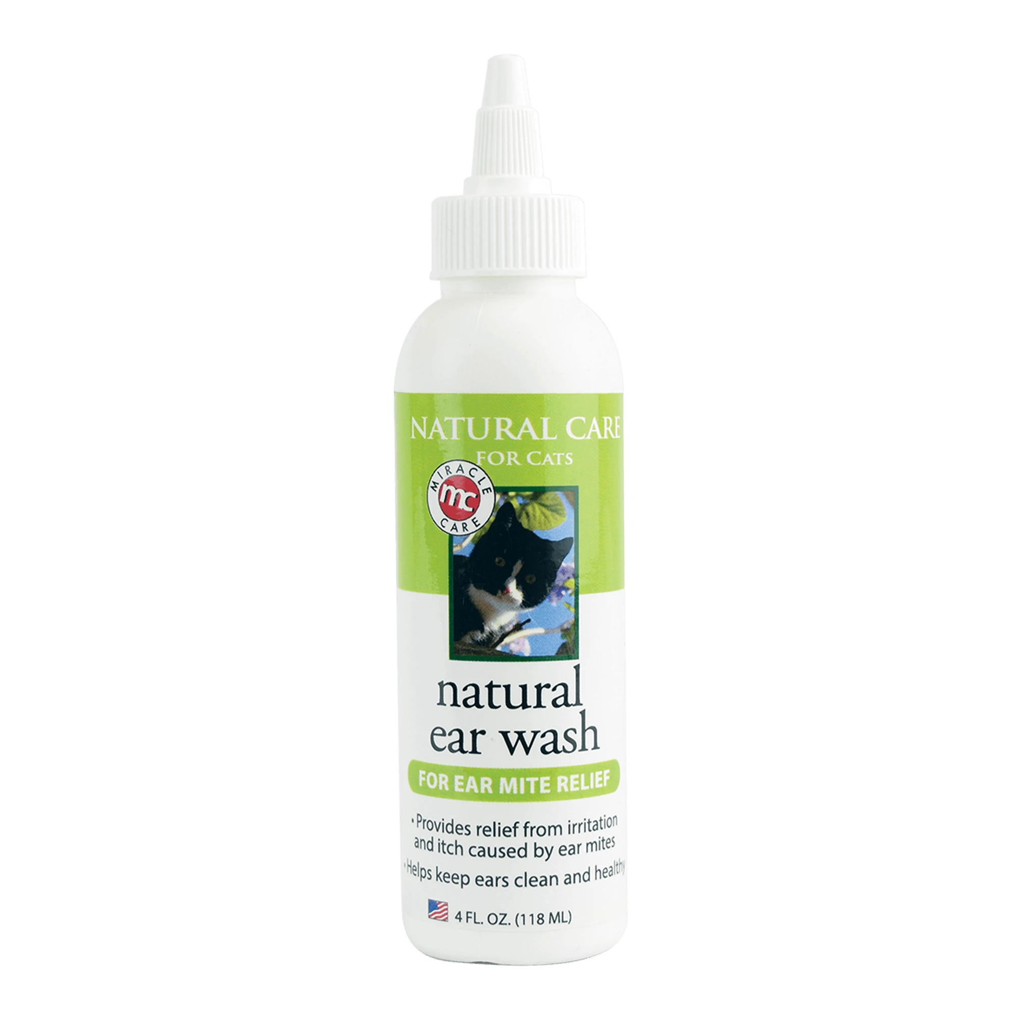 Natural Ear Wash Ear Mite Relief for Cats 4 oz.